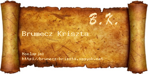 Brumecz Kriszta névjegykártya